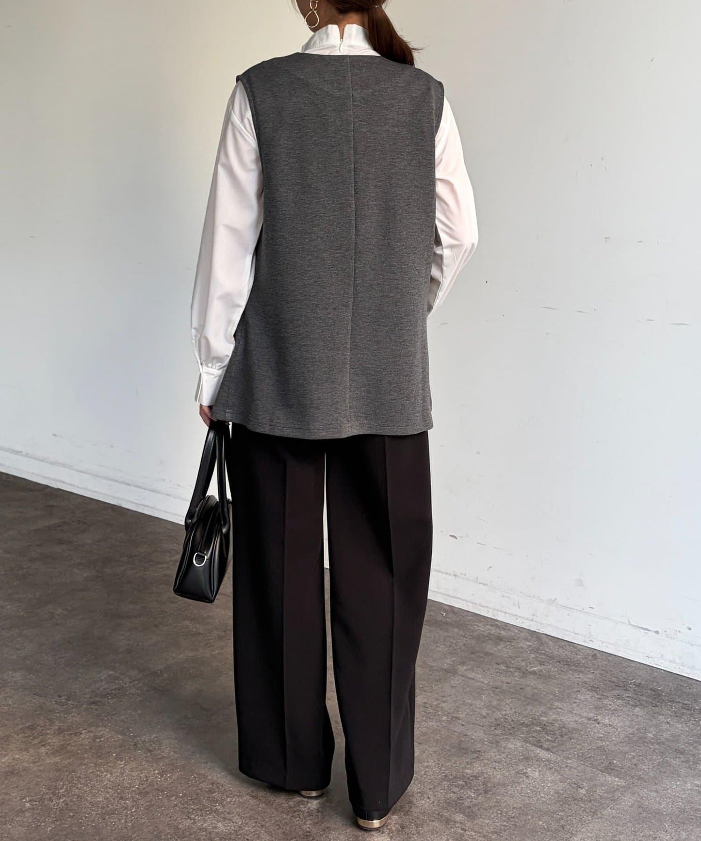 褶皺荷葉邊雙面呢馬甲