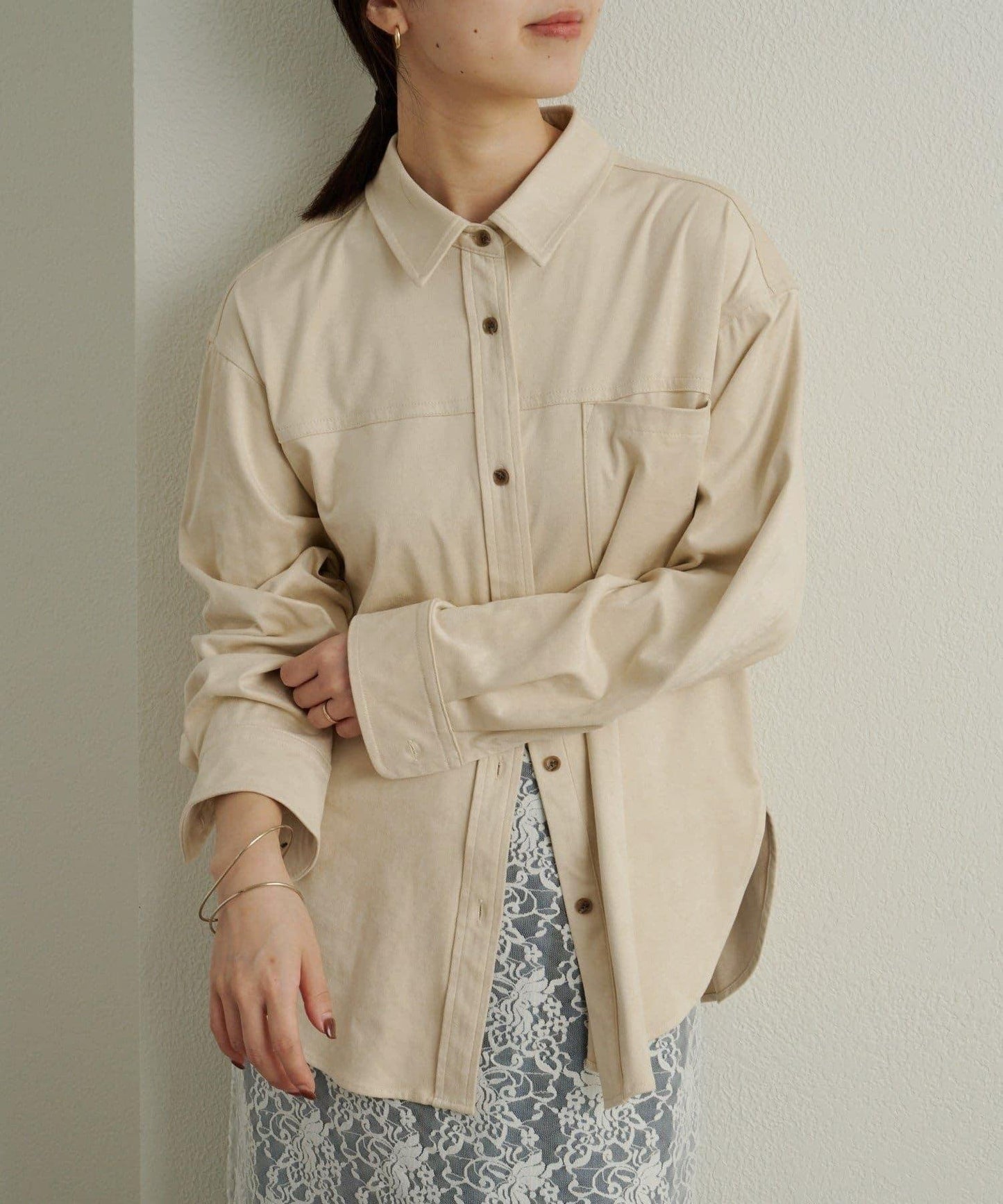 【Omekashi】雙面仿麂皮襯衫