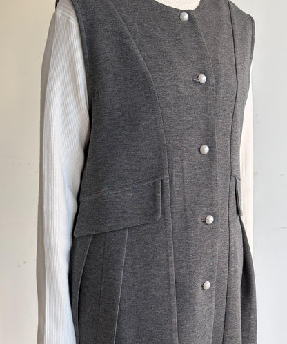 褶皺荷葉邊雙面呢馬甲