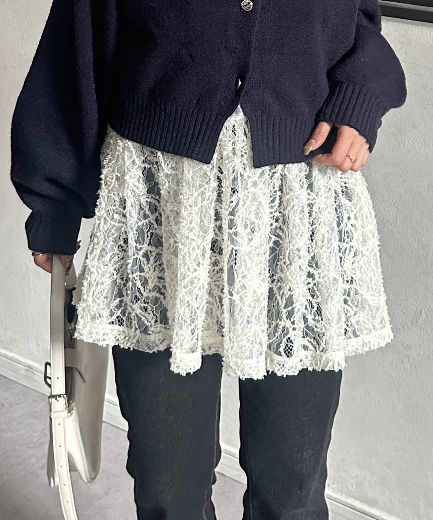 蕾絲吊帶長款上衣