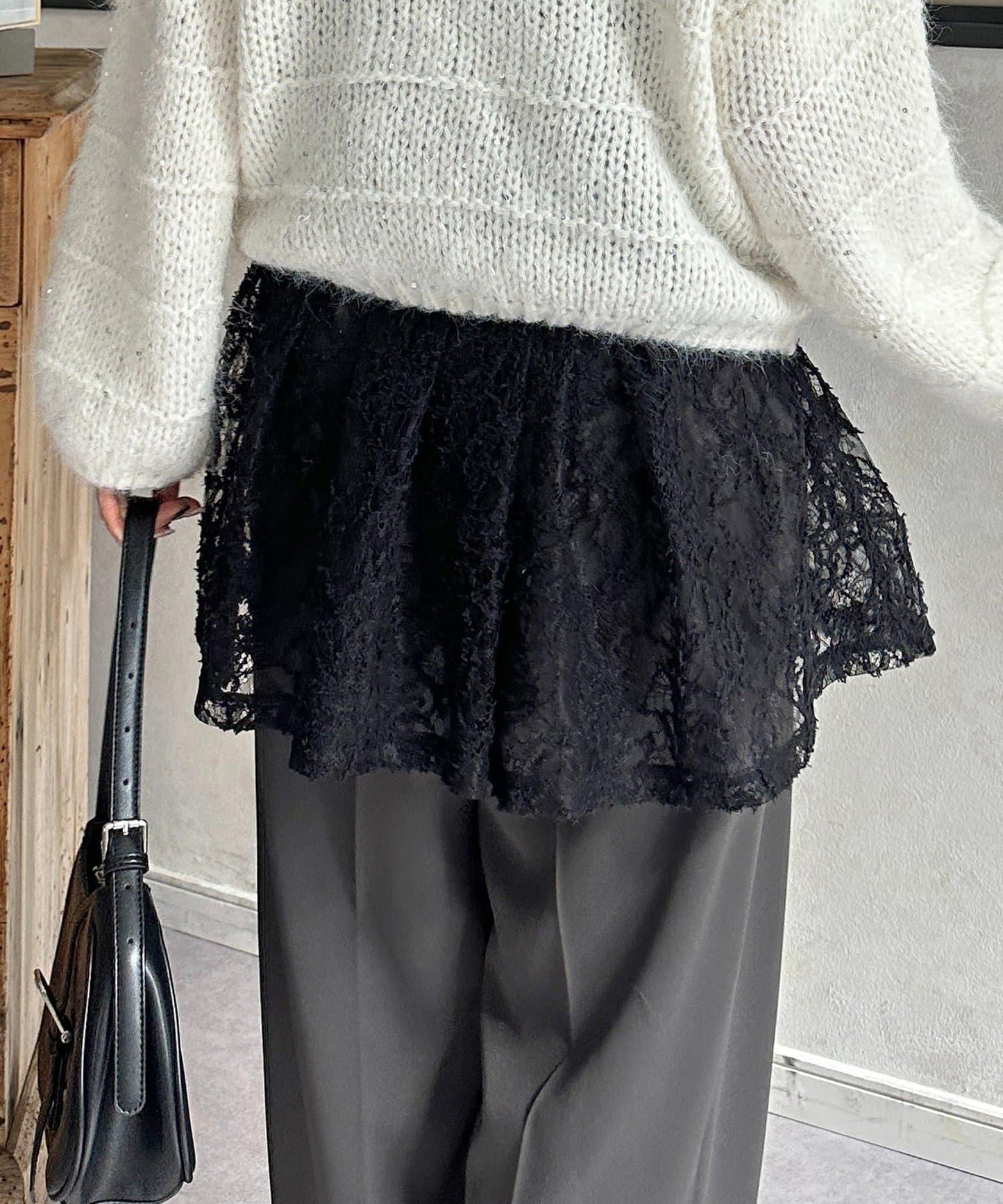 蕾絲吊帶長款上衣