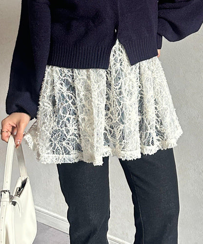蕾絲吊帶長款上衣