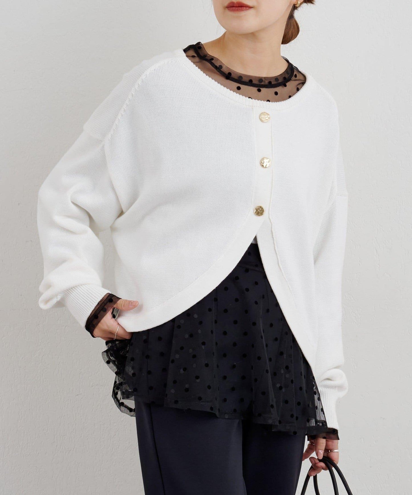 【26SS】波點網紗襯衫