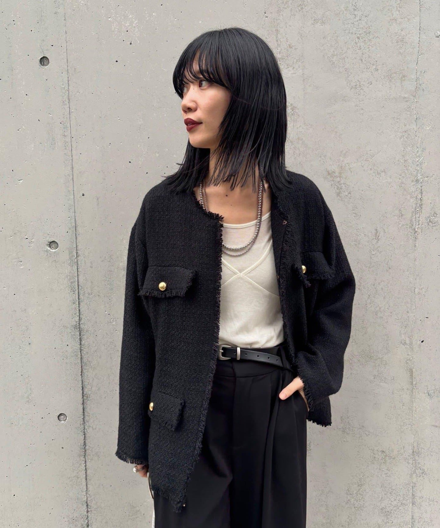 【インフルエンサー@akane_nagata聯名】粗花呢夾克