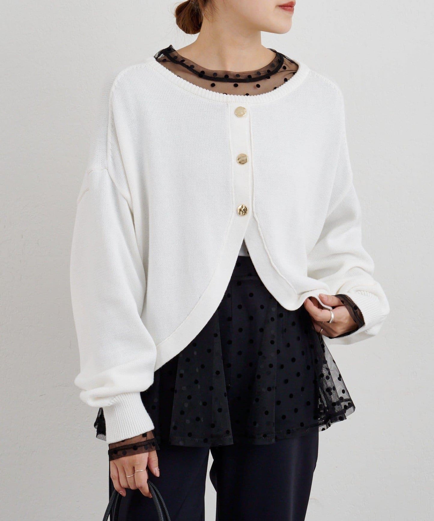 【26SS】波點網紗襯衫