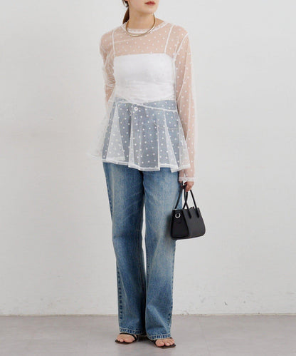 【26SS】波點網紗襯衫