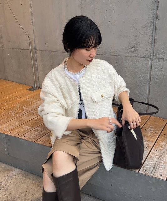 【インフルエンサー@akane_nagata聯名】粗花呢夾克