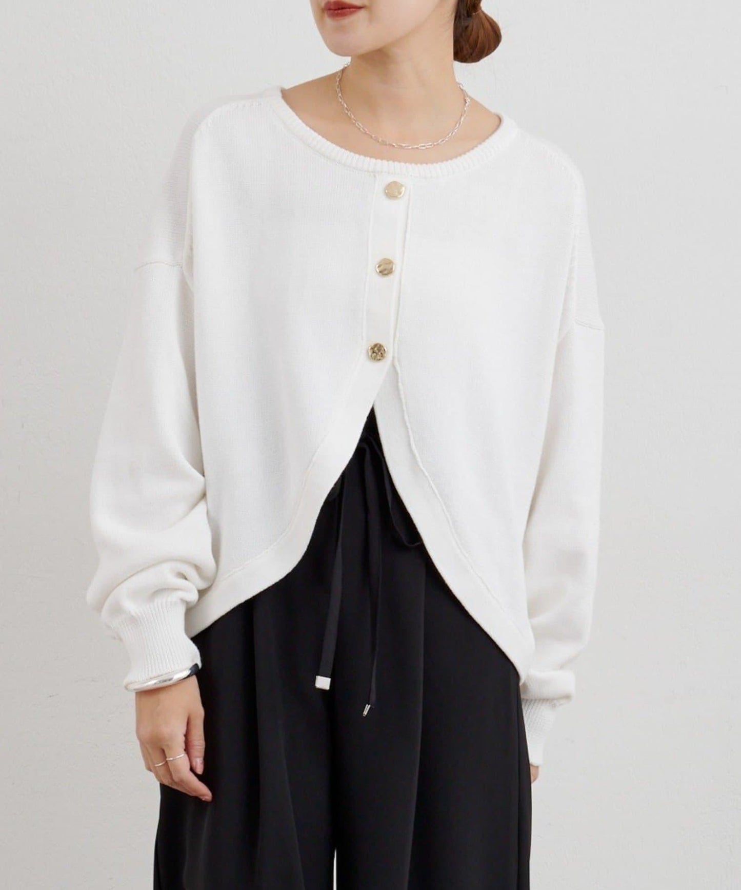 【26SS】2WAY圓領短款針織衫