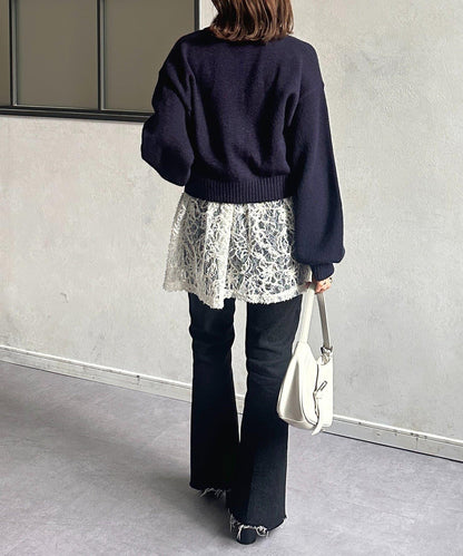 蕾絲吊帶長款上衣