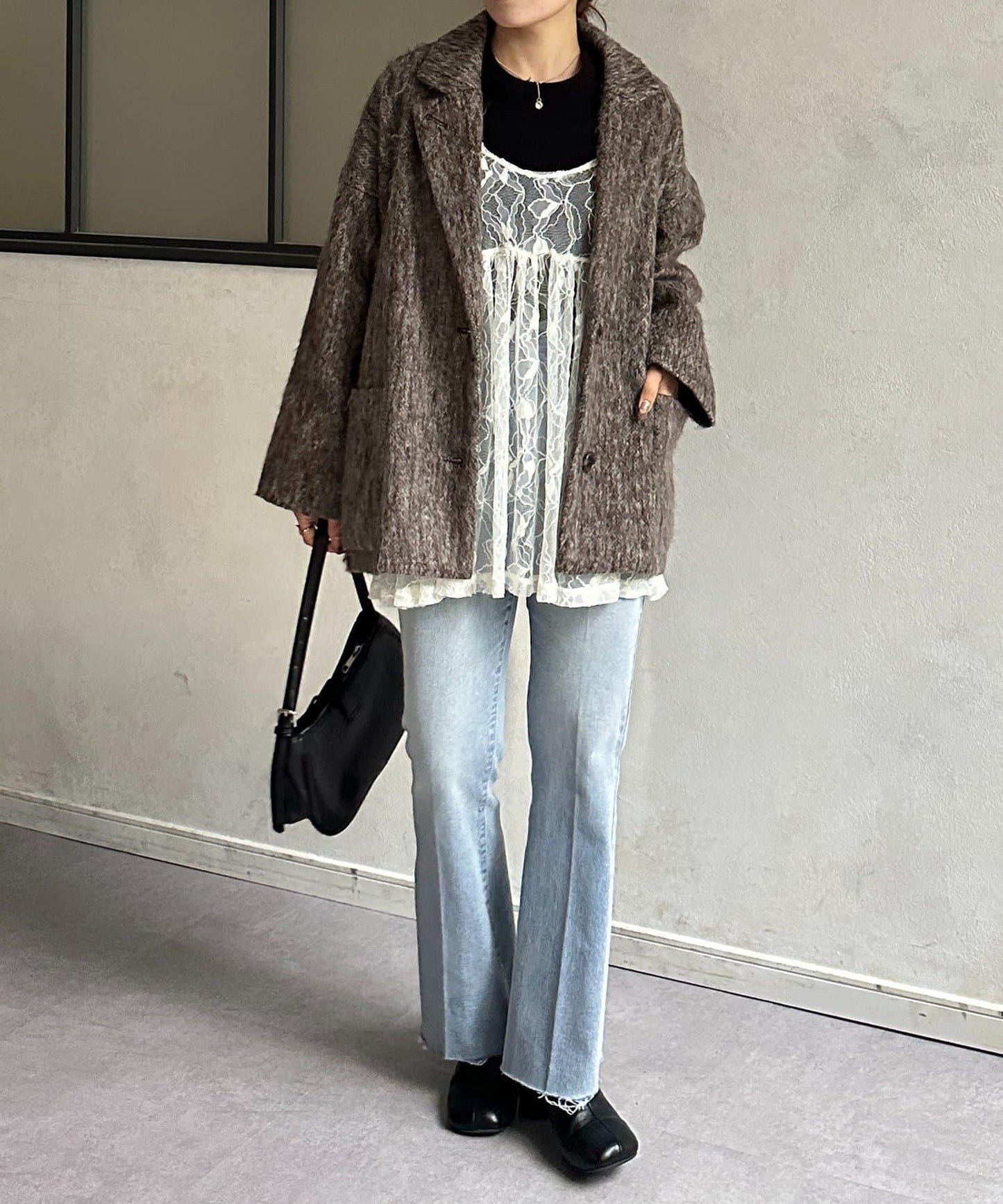 蕾絲吊帶長款上衣