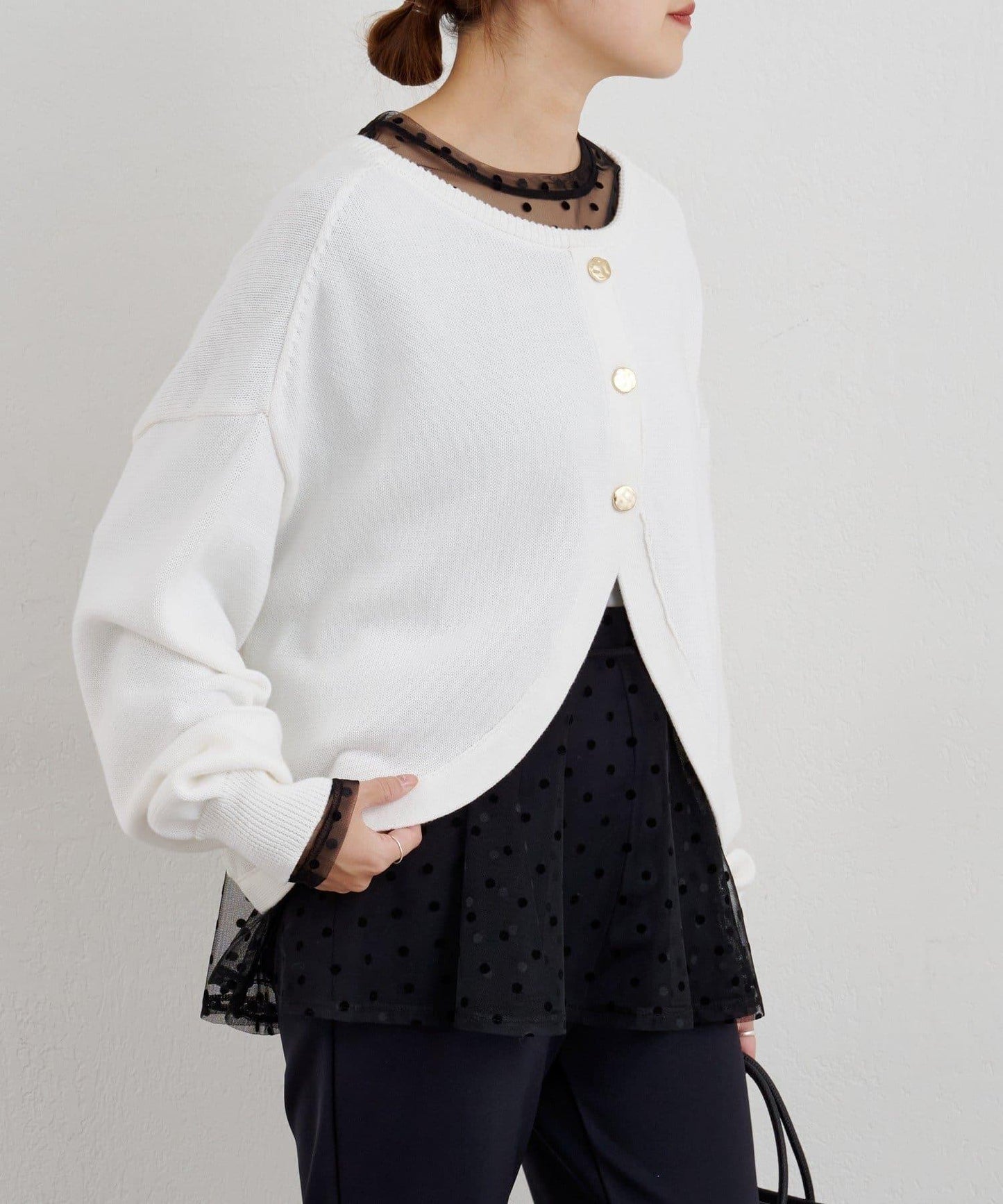 【26SS】波點網紗襯衫