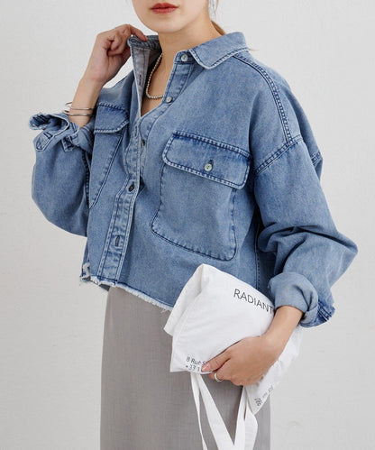 【26SS】牛仔超短款襯衫