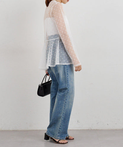 【26SS】波點網紗襯衫