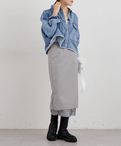 【26SS】牛仔超短款襯衫