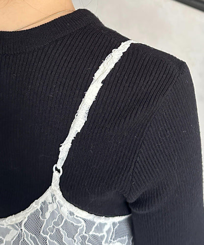 蕾絲吊帶長款上衣