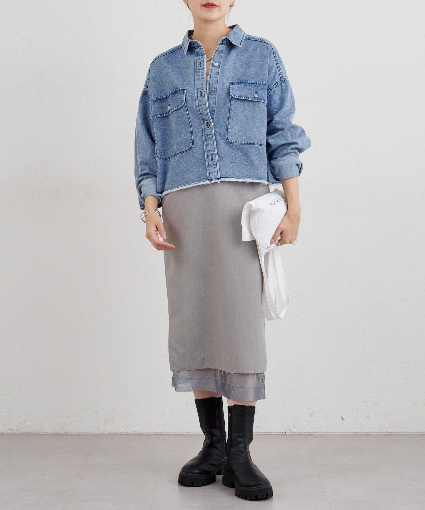 【26SS】牛仔超短款襯衫