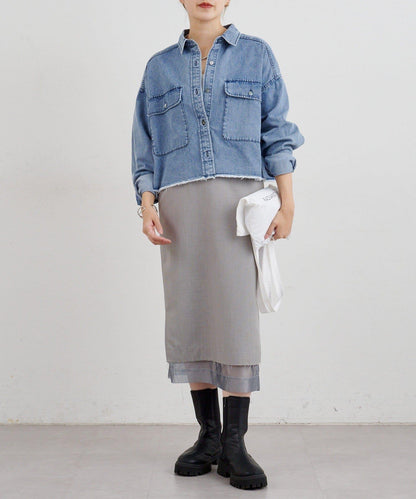 【26SS】牛仔超短款襯衫