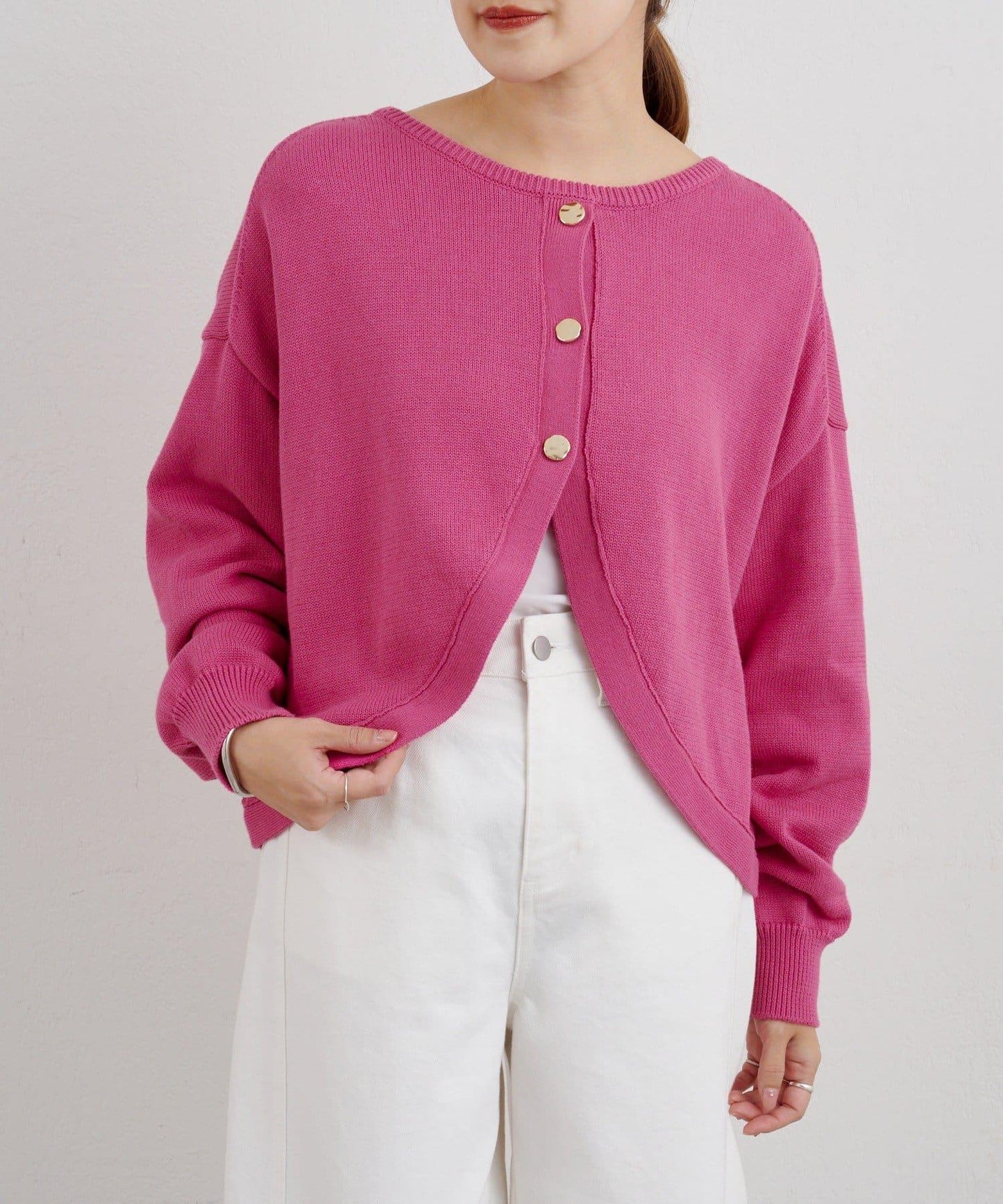 【26SS】2WAY圓領短款針織衫