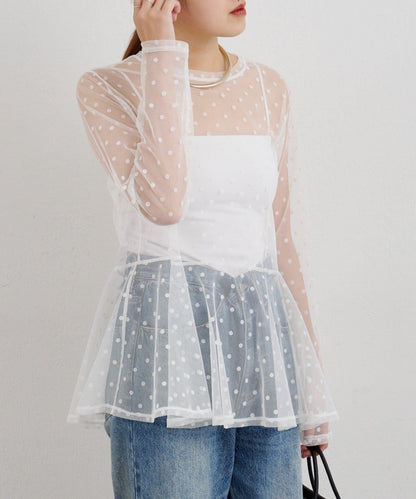 【26SS】波點網紗襯衫