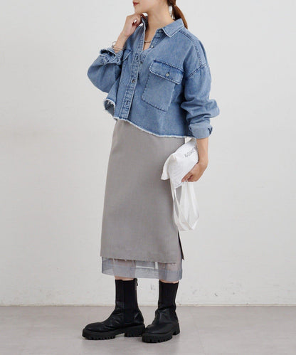 【26SS】牛仔超短款襯衫