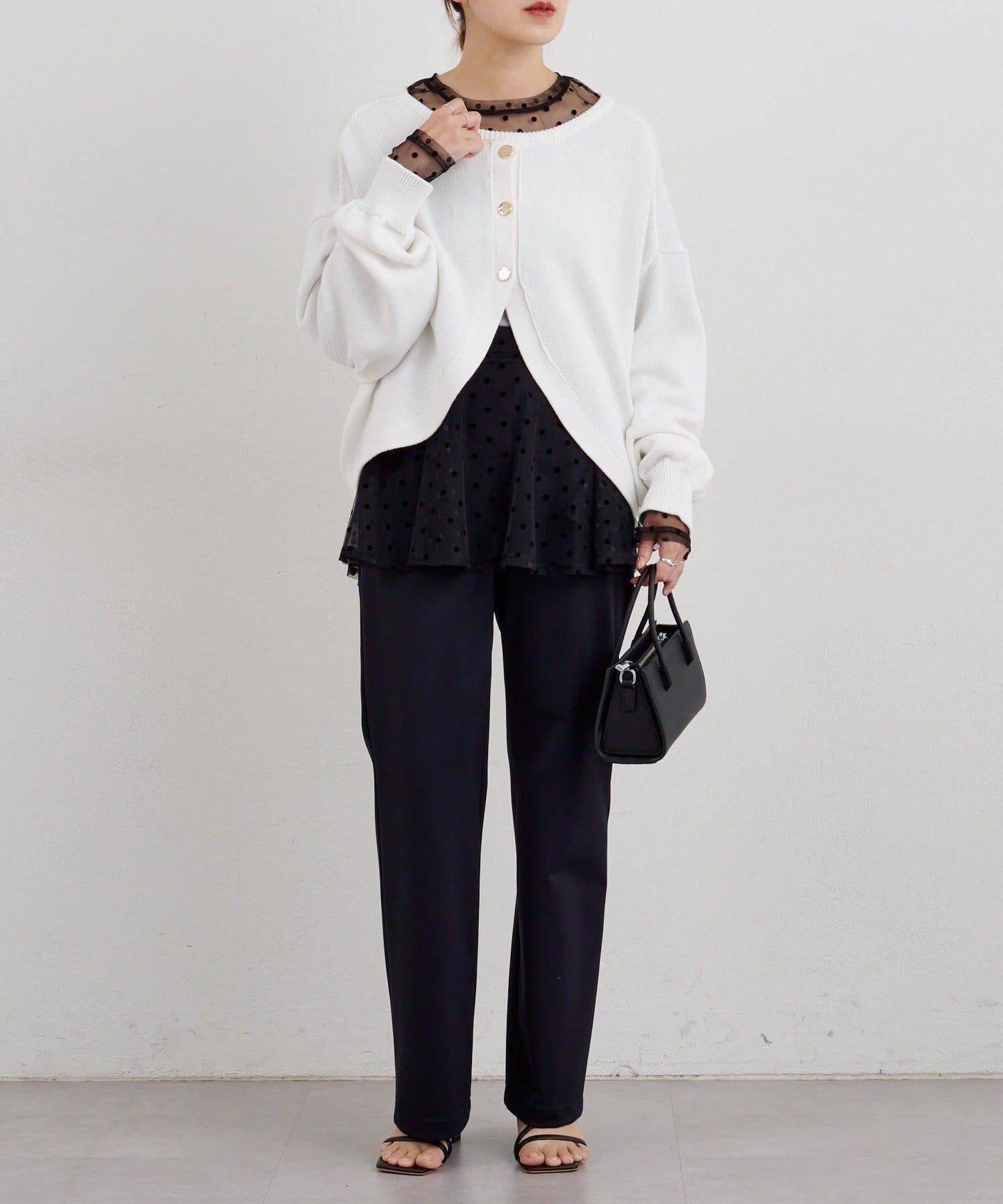 【26SS】波點網紗襯衫