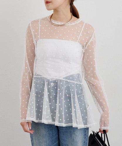 【26SS】波點網紗襯衫