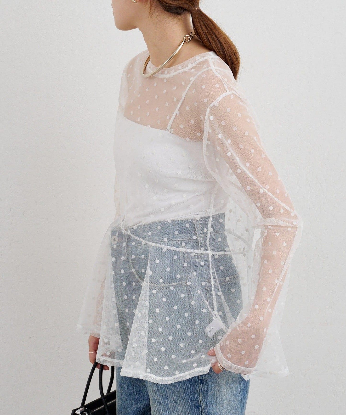 【26SS】波點網紗襯衫