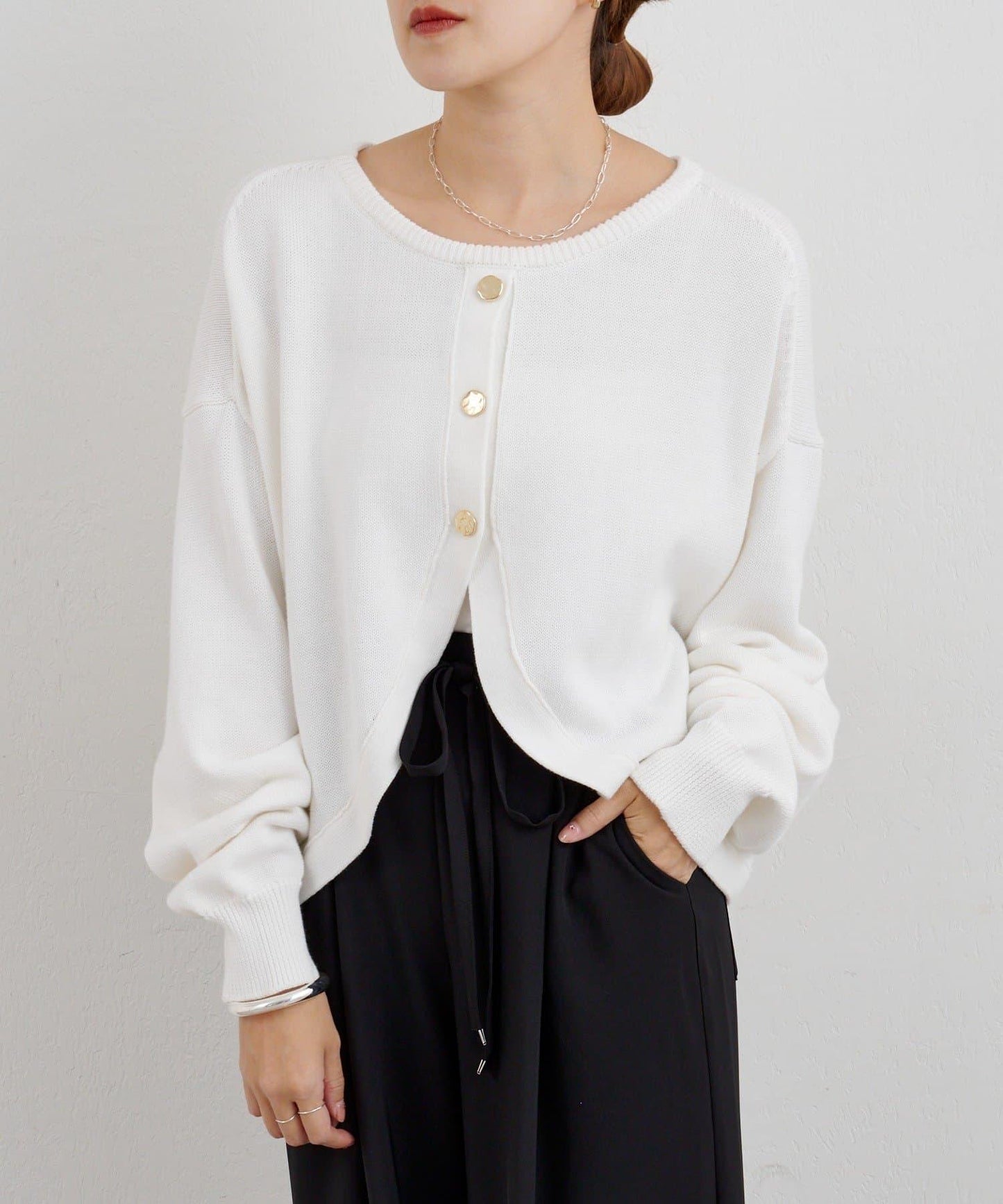 【26SS】2WAY圓領短款針織衫