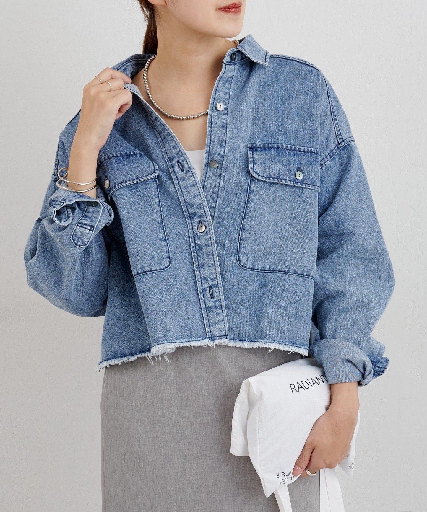 【26SS】牛仔超短款襯衫