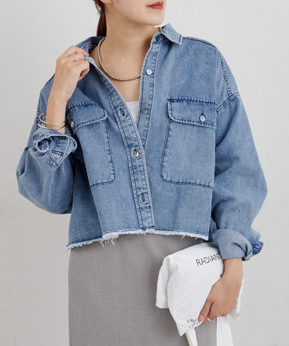 【26SS】牛仔超短款襯衫