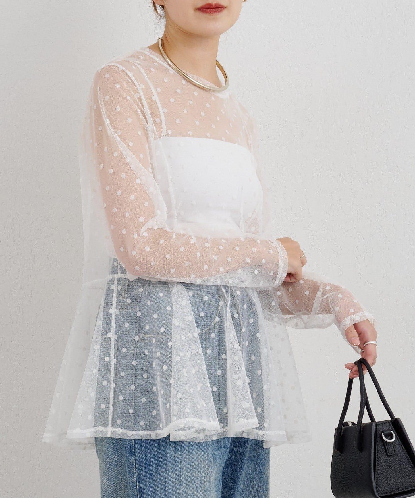 【26SS】波點網紗襯衫