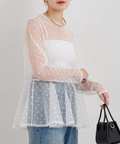 【26SS】波點網紗襯衫