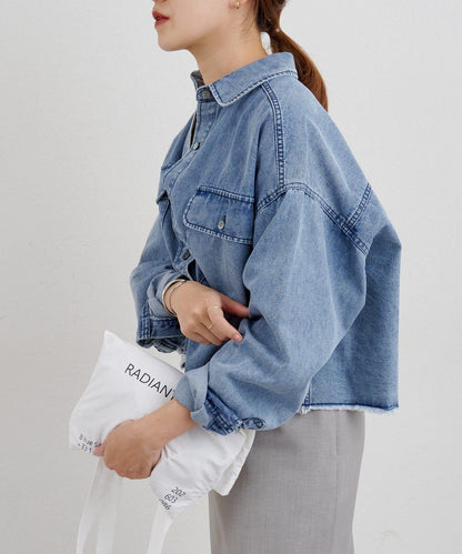 【26SS】牛仔超短款襯衫