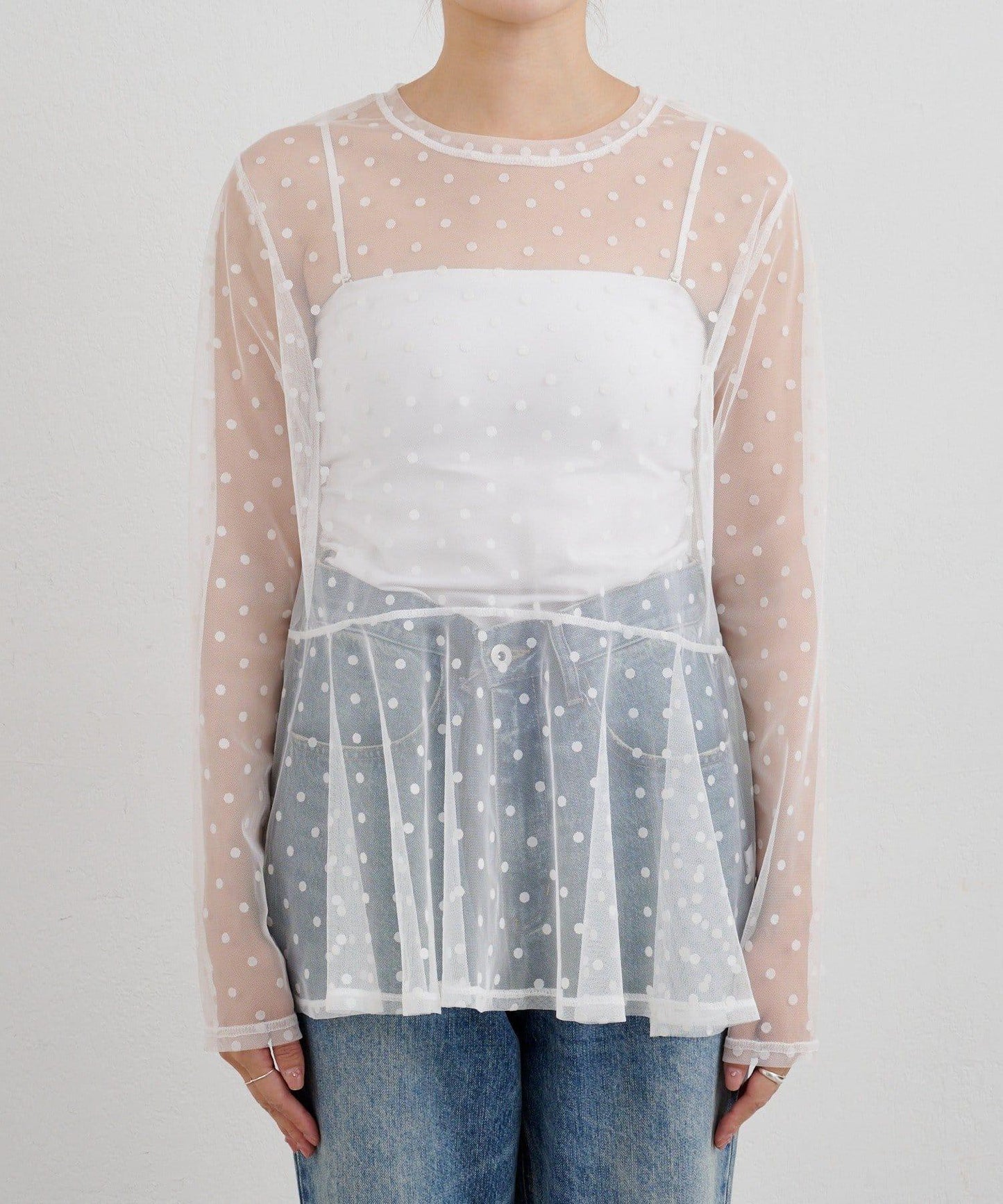 【26SS】波點網紗襯衫