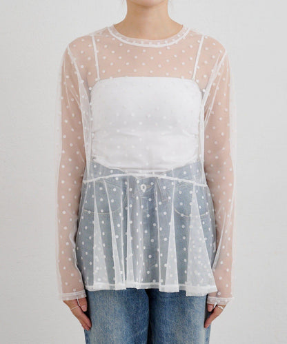 【26SS】波點網紗襯衫
