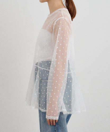 【26SS】波點網紗襯衫