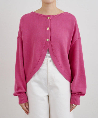 【26SS】2WAY圓領短款針織衫