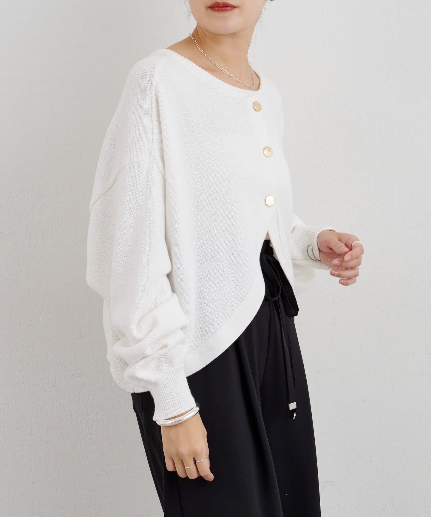 【26SS】2WAY圓領短款針織衫