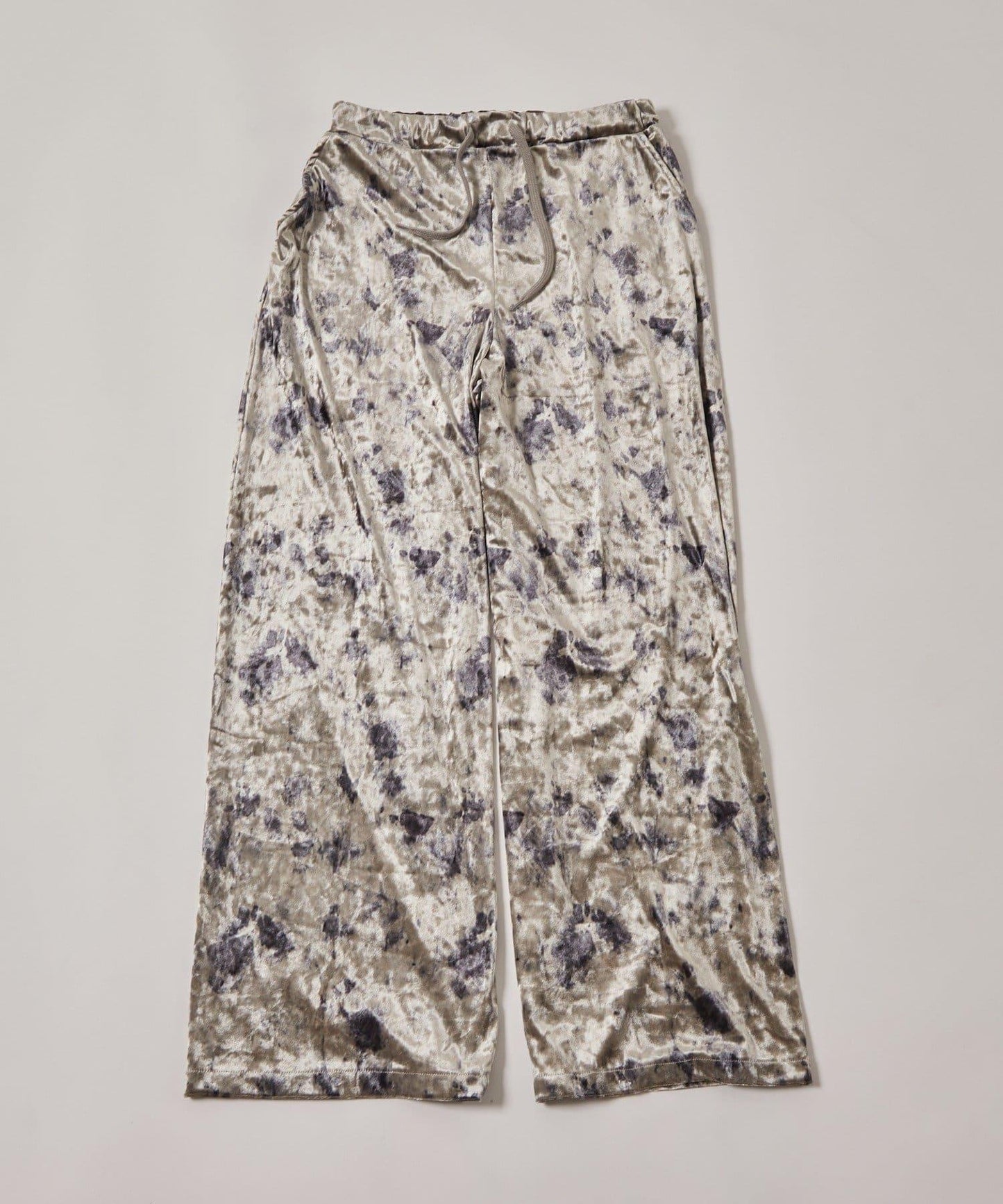 花卉圖案天鵝絨休閒褲