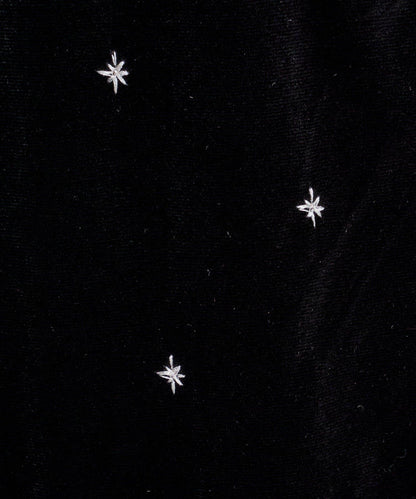 天鵝絨刺繡連衣裙