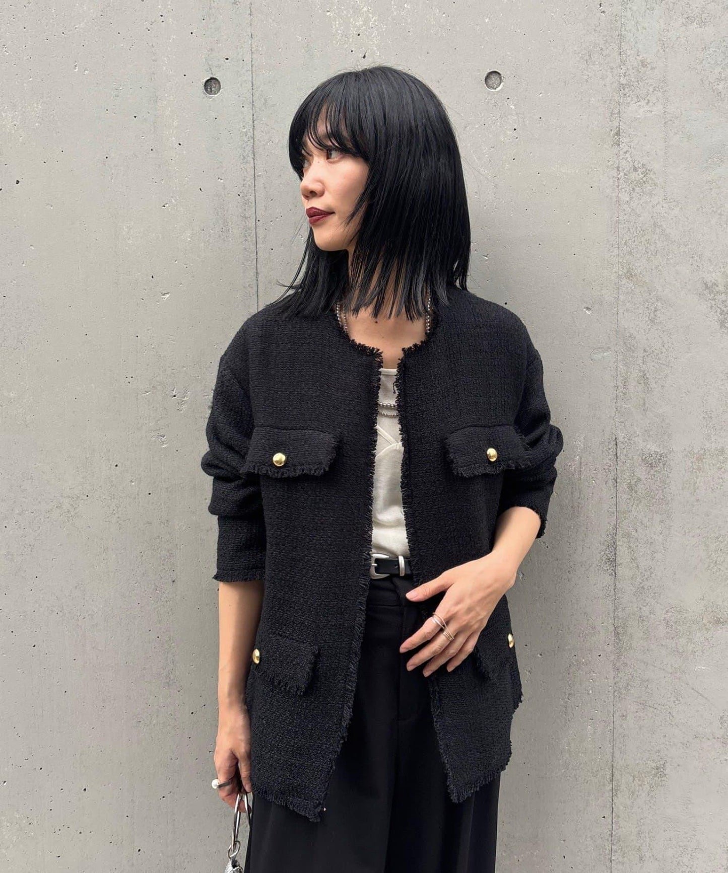 【インフルエンサー@akane_nagata聯名】粗花呢夾克