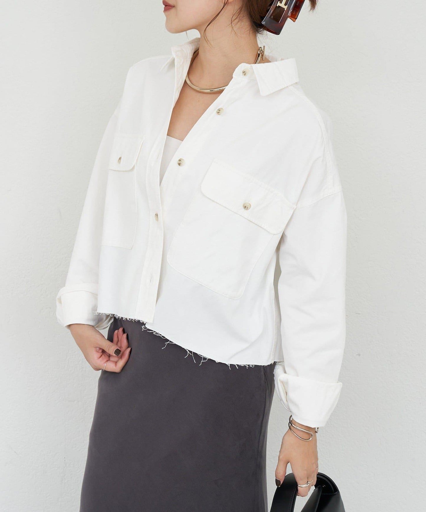 【26SS】牛仔超短款襯衫