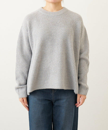 大人休閒風格金銀絲混紡羅紋針織套頭衫