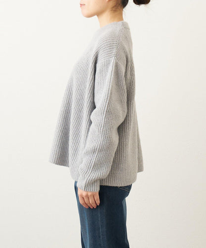 大人休閒風格金銀絲混紡羅紋針織套頭衫