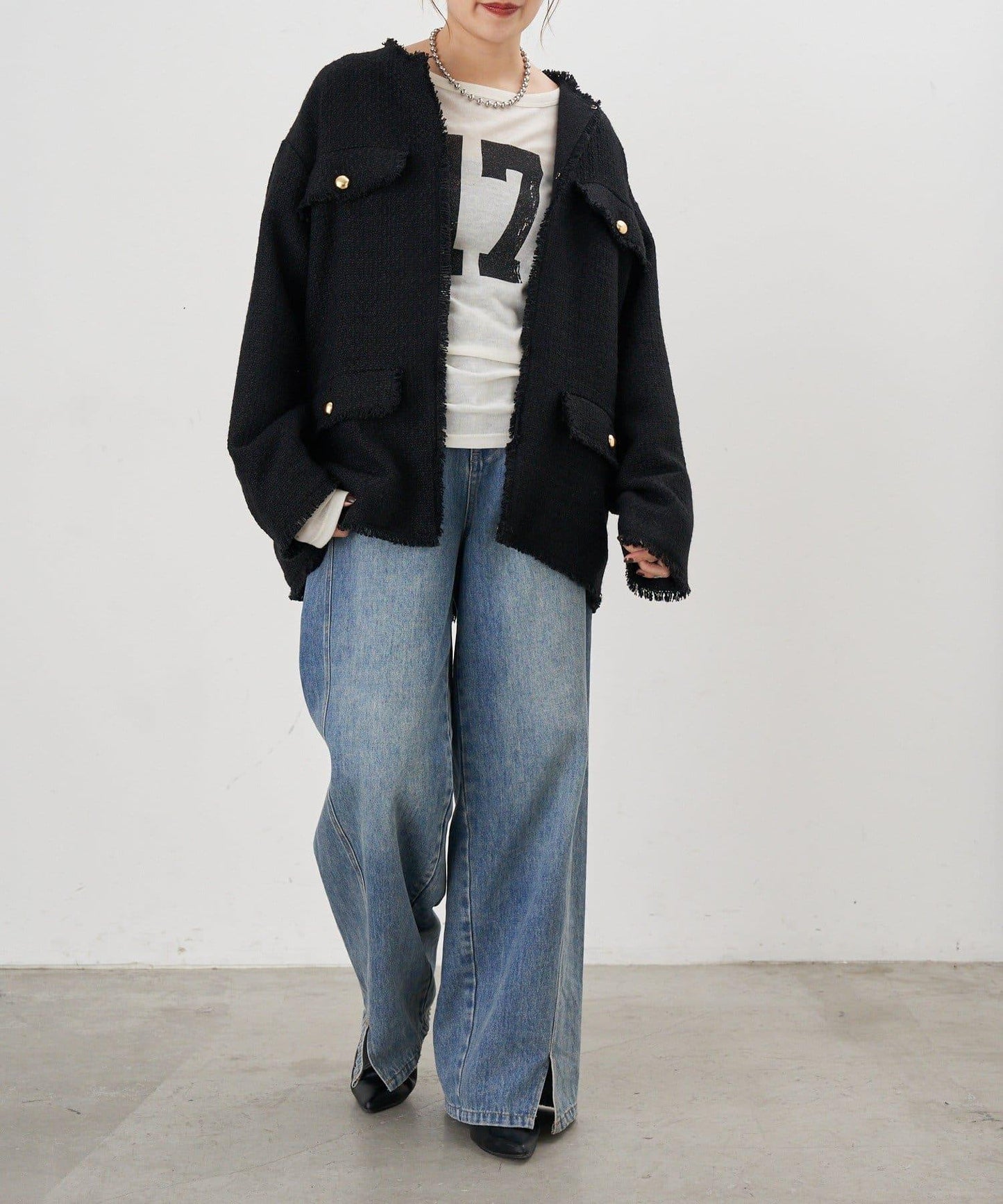 【インフルエンサー@akane_nagata聯名】粗花呢夾克