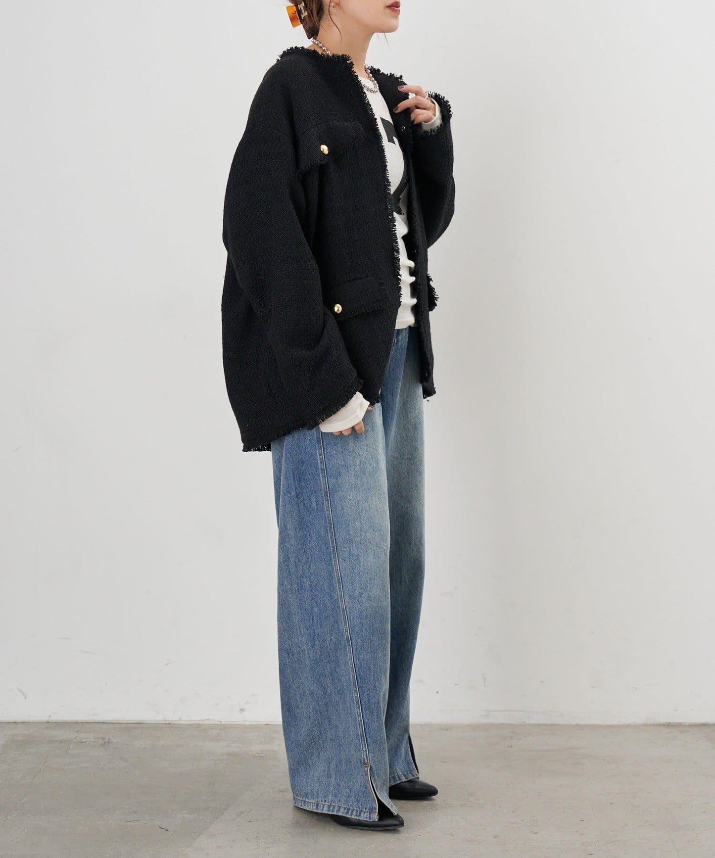 【インフルエンサー@akane_nagata聯名】粗花呢夾克