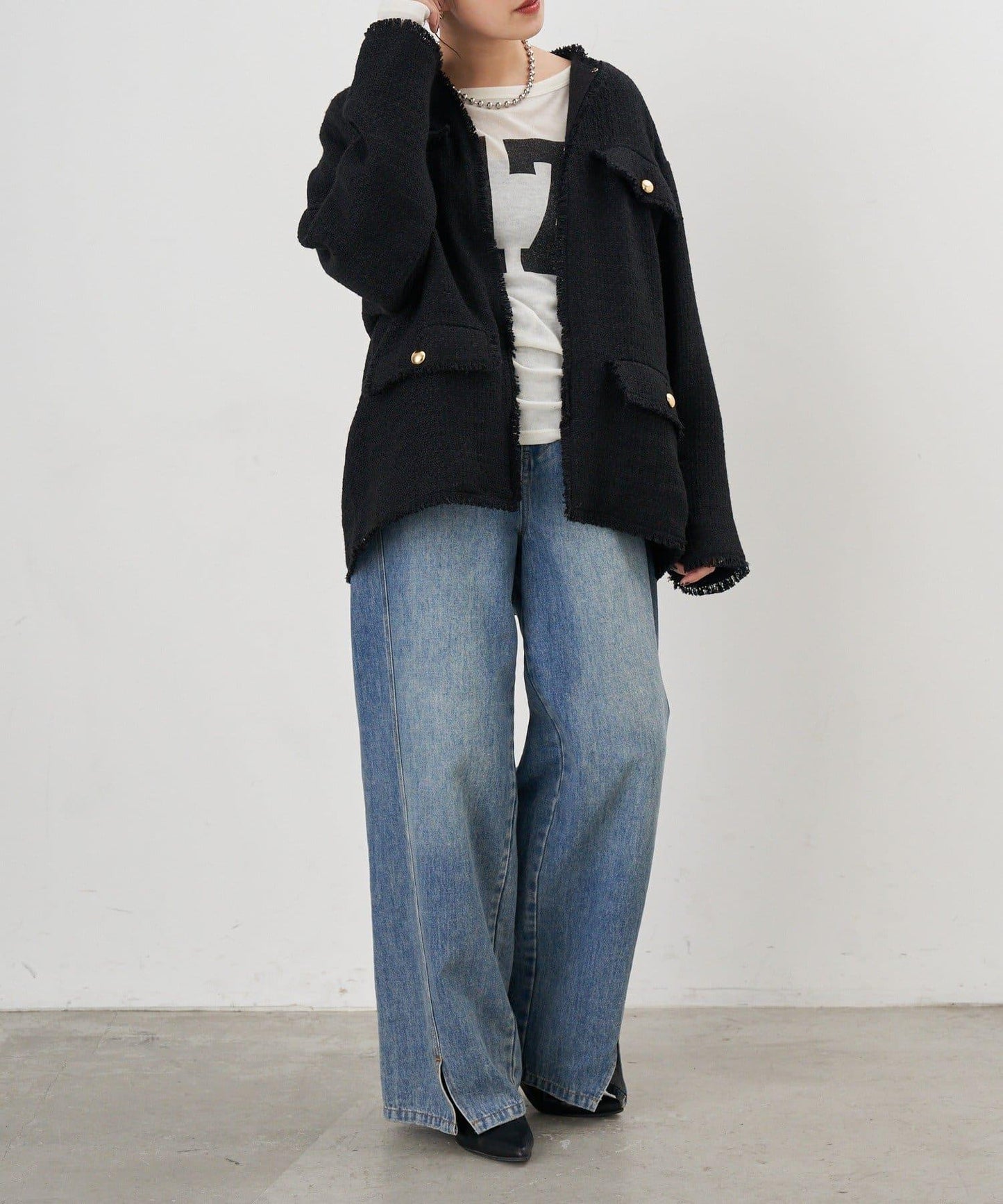 【インフルエンサー@akane_nagata聯名】粗花呢夾克