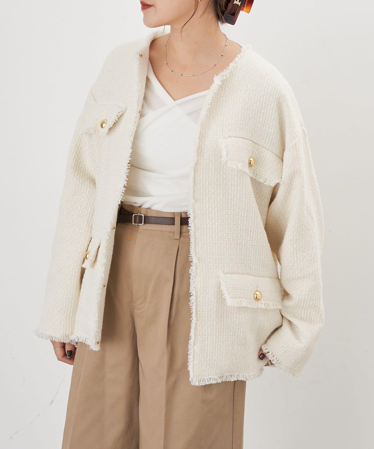 【インフルエンサー@akane_nagata聯名】粗花呢夾克