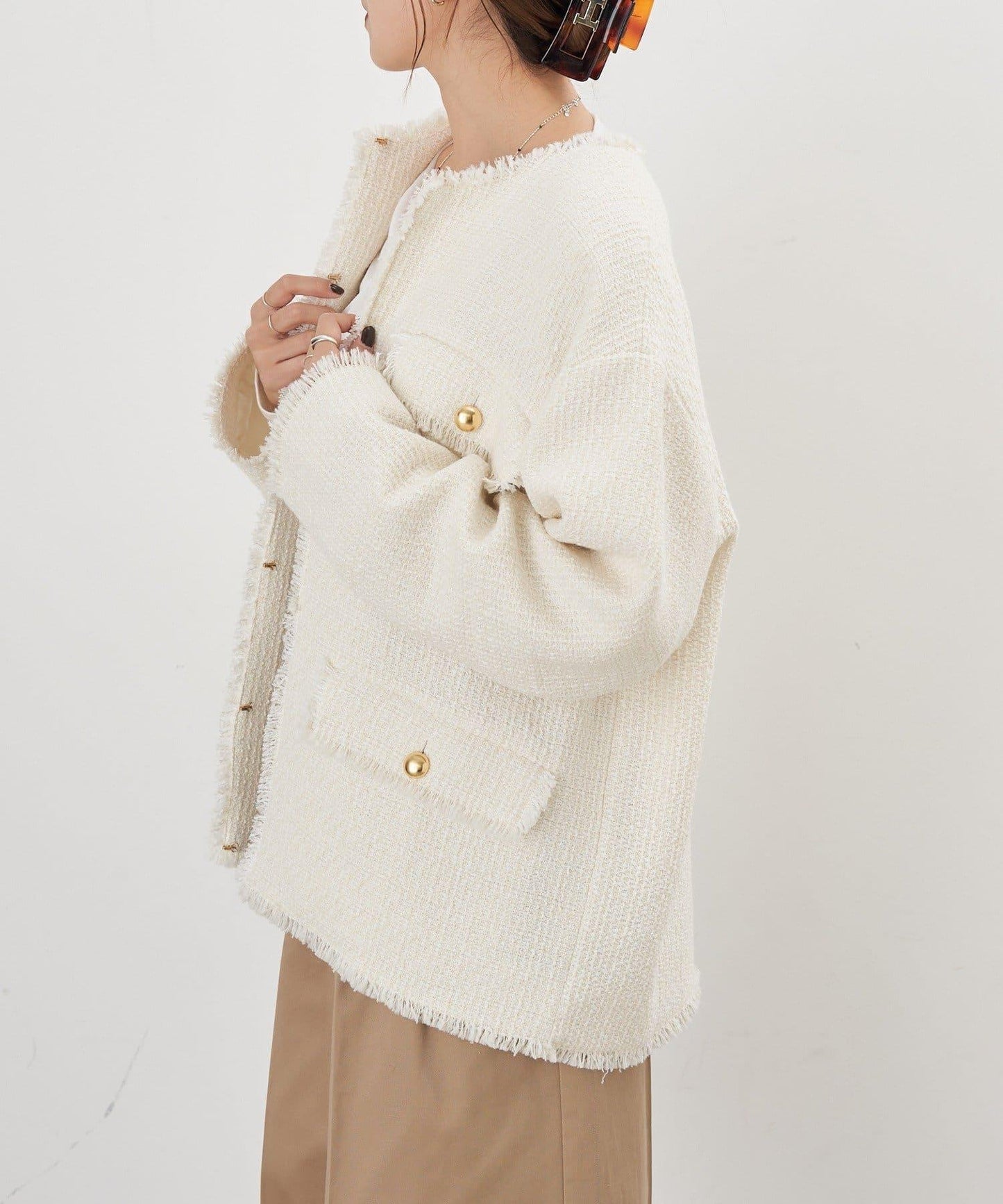 【インフルエンサー@akane_nagata聯名】粗花呢夾克