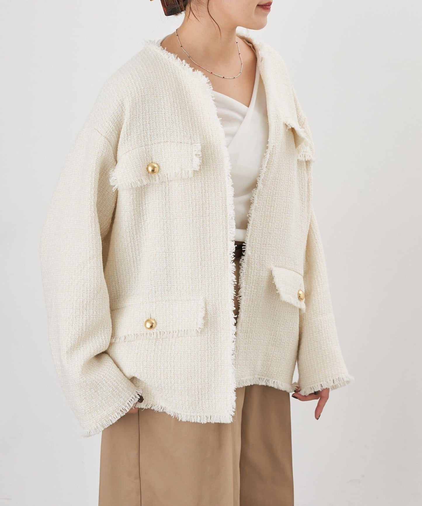 【インフルエンサー@akane_nagata聯名】粗花呢夾克